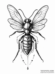 Armored insect with blade legs, ink illustrat... - эскиз тату (№1752628109_0, 16.07.2025 01:08) — Tatufoto.com