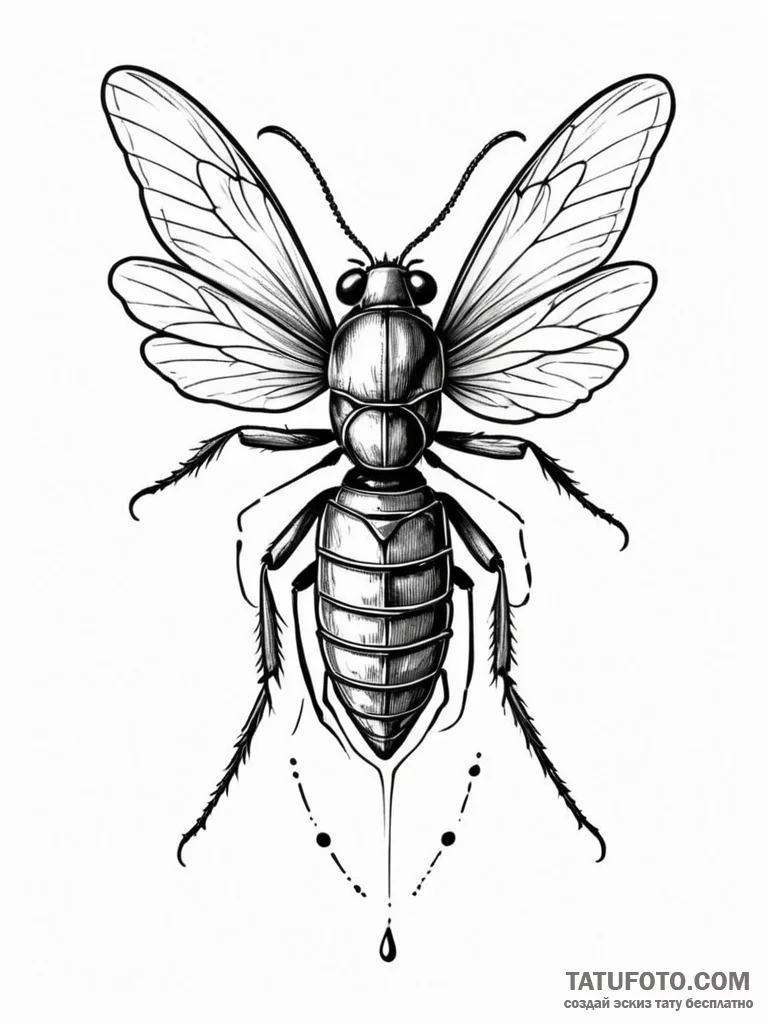 Armored insect with blade legs, ink illustrat... - эскиз тату (№1752628109_0, 16.07.2025 01:08) — Tatufoto.com