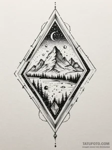 Quartz crystal with a flickering led embedded... - эскиз тату (№1752628277_0, 16.07.2025 01:11) — Tatufoto.com