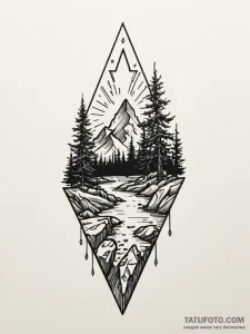 Arrowhead cracked with moss, concept art for... - эскиз тату (№1752628778_0, 16.07.2025 01:19) — Tatufoto.com