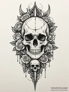 Abyssal blade fused with bone, concept art fo... - эскиз тату (№1752628947_0, 16.07.2025 01:22) — Tatufoto.com