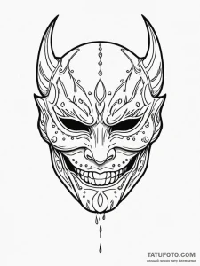 Mask with stitched mouth, tattoo flash sheet... - эскиз тату (№1752629451_0, 16.07.2025 01:30) — Tatufoto.com