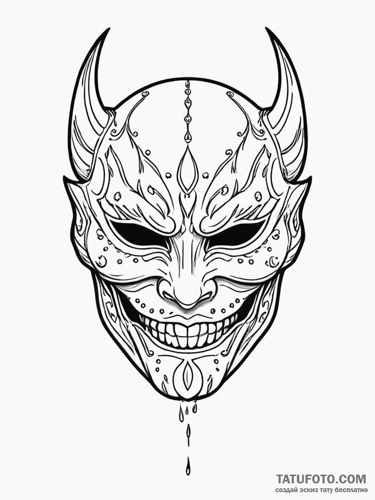 Mask with stitched mouth, tattoo flash sheet... - эскиз тату (№1752629451_0, 16.07.2025 01:30) — Tatufoto.com