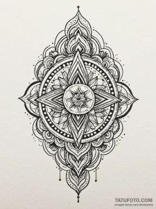 Keystone echoing spectral light, tattoo flash... - эскиз тату (№1752630036_0, 16.07.2025 01:40) — Tatufoto.com