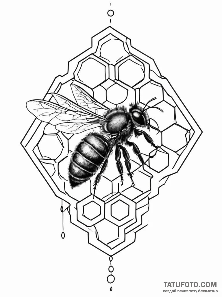 Honeycomb - эскиз тату (№1752630789_0, 16.07.2025 01:53) — Tatufoto.com