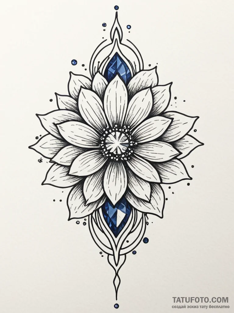 Sapphire blade piercing frozen bloom, artisti... - эскиз тату (№1752630872_0, 16.07.2025 01:54) — Tatufoto.com