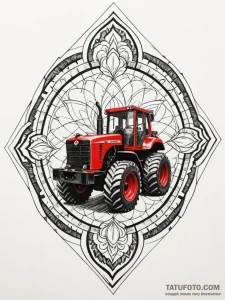 A powerful bulldozer track, heavy,, artistic... - эскиз тату (№1752631038_0, 16.07.2025 01:57) — Tatufoto.com