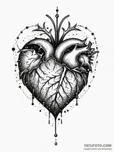 Bone chain wrapped around heart, tattoo drawi... - эскиз тату (№1752631457_0, 16.07.2025 02:04) — Tatufoto.com