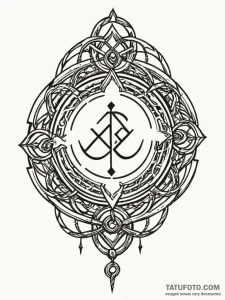 Ethereal chain holding sigil, tattoo sketch d... - эскиз тату (№1752631540_0, 16.07.2025 02:05) — Tatufoto.com