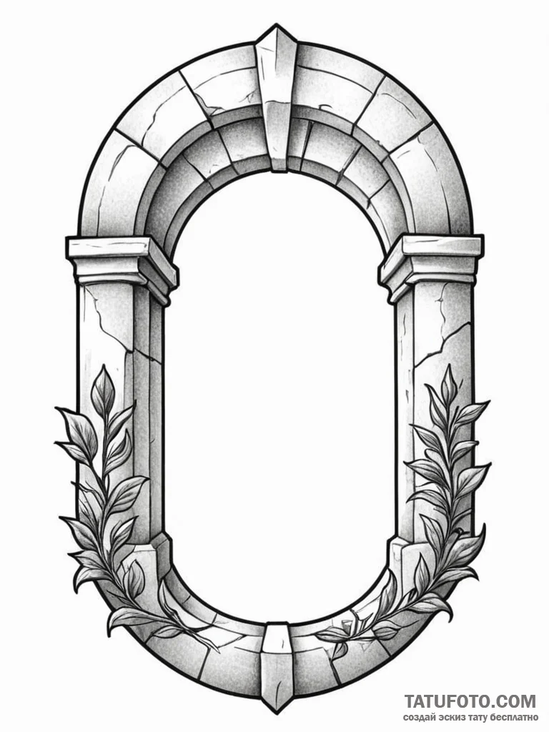 Keystone in an arch, symbolizing strength and... - эскиз тату (№1752632291_0, 16.07.2025 02:18) — Tatufoto.com