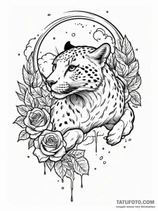 Angel cheetah sprinting through clouds, artis... - эскиз тату (№1752632459_0, 16.07.2025 02:20) — Tatufoto.com