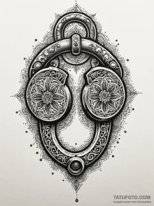 Handcuffs, tattoo line art, highly detailed,... - эскиз тату (№1752632876_0, 16.07.2025 02:27) — Tatufoto.com