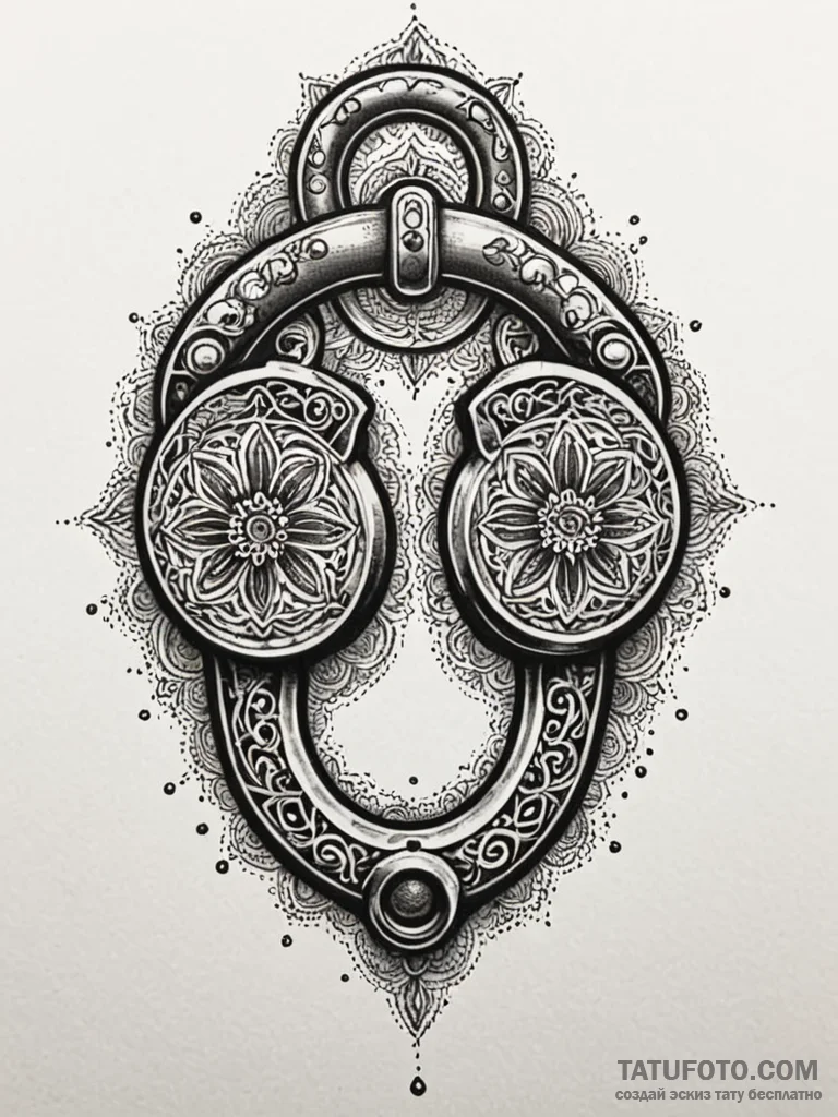 Handcuffs, tattoo line art, highly detailed,… — эскиз тату (№1752632876_0, 16.07.2025 02:27) — Tatufoto.com