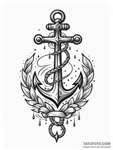Animated anchor swirling in storm, tattoo ske... - эскиз тату (№1752633044_0, 16.07.2025 02:30) — Tatufoto.com