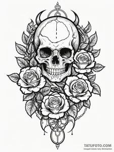 Kaiju rising from sunken ruins, tattoo flash... - эскиз тату (№1752633629_0, 16.07.2025 02:40) — Tatufoto.com