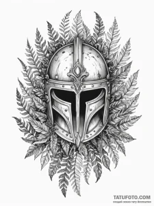 A tattoo design of a slavic warrior's helmet... - эскиз тату (№1752648035_0, 16.07.2025 06:40) — Tatufoto.com