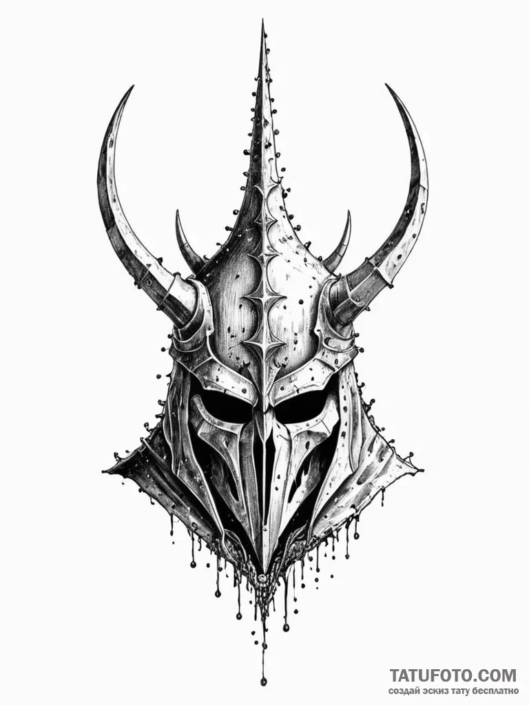A trash polka design of the witch-king of ang... - эскиз тату (№1752648348_0, 16.07.2025 06:45) — Tatufoto.com