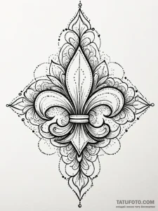 Tattoo sketch a classic 'fleur-de-lis' with a... - эскиз тату (№1752648901_0, 16.07.2025 06:55) — Tatufoto.com