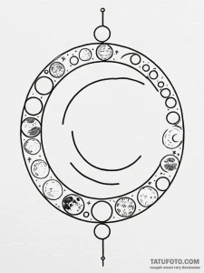 Tattoo design a moon phases sequence, with on... - эскиз тату (№1752649879_0, 16.07.2025 07:11) — Tatufoto.com