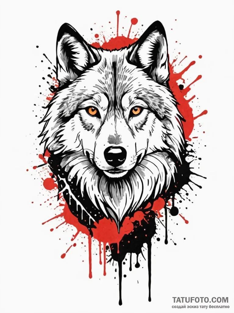 A trash polka design of the red wedding, with... - эскиз тату (№1752650122_0, 16.07.2025 07:15) — Tatufoto.com