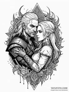 A linework tattoo of the intertwined destinie... - эскиз тату (№1752650206_0, 16.07.2025 07:16) — Tatufoto.com