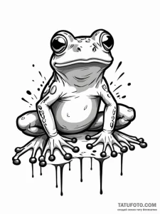 Frog, artistic tattoo sketch, on a clean whit... - эскиз тату (№1752651022_0, 16.07.2025 07:30) — Tatufoto.com