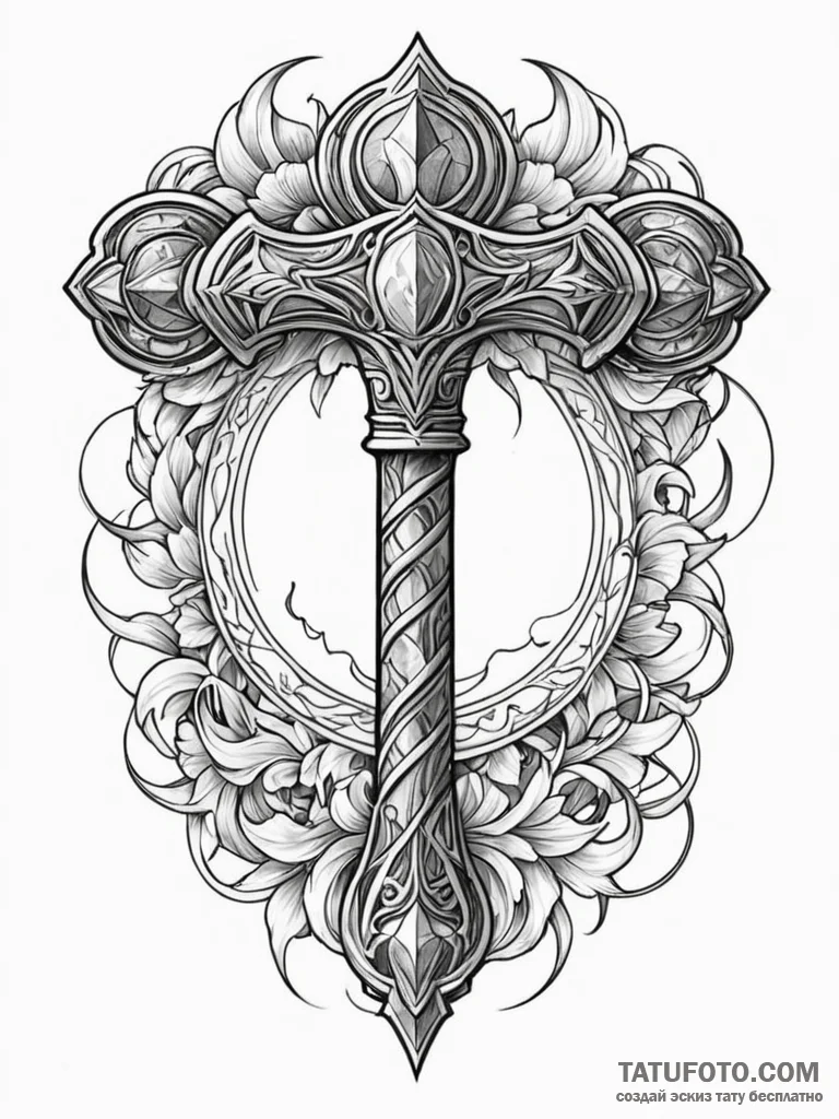 Tattoo design a powerful and simple hammer ou... - эскиз тату (№1752651262_0, 16.07.2025 07:34) — Tatufoto.com