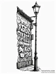 A grimy, graffiti-covered wall in a berlin al... - эскиз тату (№1752651832_0, 16.07.2025 07:43) — Tatufoto.com