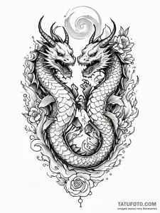 A neo-traditional tattoo of the grady twins f... - эскиз тату (№1752652486_0, 16.07.2025 07:54) — Tatufoto.com