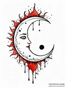 Tattoo sketch a minimalist sun or moon., tatt... - эскиз тату (№1752652895_0, 16.07.2025 08:01) — Tatufoto.com