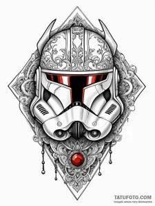 Neo-traditional portrait of a clone trooper,... - эскиз тату (№1752653630_0, 16.07.2025 08:13) — Tatufoto.com