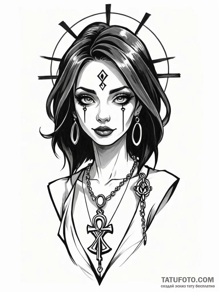 A sketch of death from the sandman, with her... - эскиз тату (№1752654208_0, 16.07.2025 08:23) — Tatufoto.com