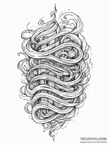 Tattoo design 'lag' with wavy, distorted text... - эскиз тату (№1752658177_0, 16.07.2025 09:29) — Tatufoto.com