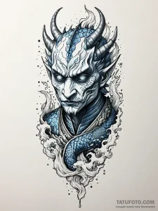 A dotwork tattoo of the night king's face, co... - эскиз тату (№1752658891_0, 16.07.2025 09:41) — Tatufoto.com