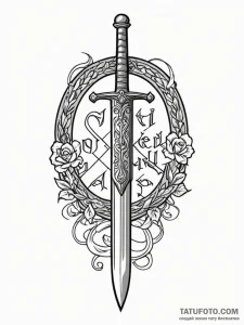Tattoo design 'quest accepted' in a medieval... - эскиз тату (№1752658972_0, 16.07.2025 09:42) — Tatufoto.com