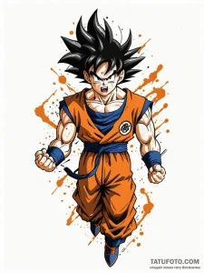 A sketch of son goku from dragon ball z, in h... - эскиз тату (№1752659051_0, 16.07.2025 09:44) — Tatufoto.com