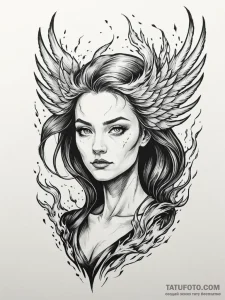 A graphic novel portrait of jean grey as the... - эскиз тату (№1752659767_0, 16.07.2025 09:56) — Tatufoto.com
