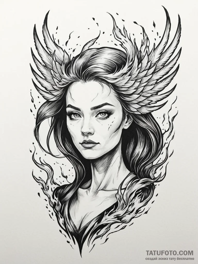 A graphic novel portrait of jean grey as the... - эскиз тату (№1752659767_0, 16.07.2025 09:56) — Tatufoto.com