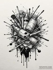 The chaotic beauty of a painter's messy, pain... - эскиз тату (№1752659845_0, 16.07.2025 09:57) — Tatufoto.com
