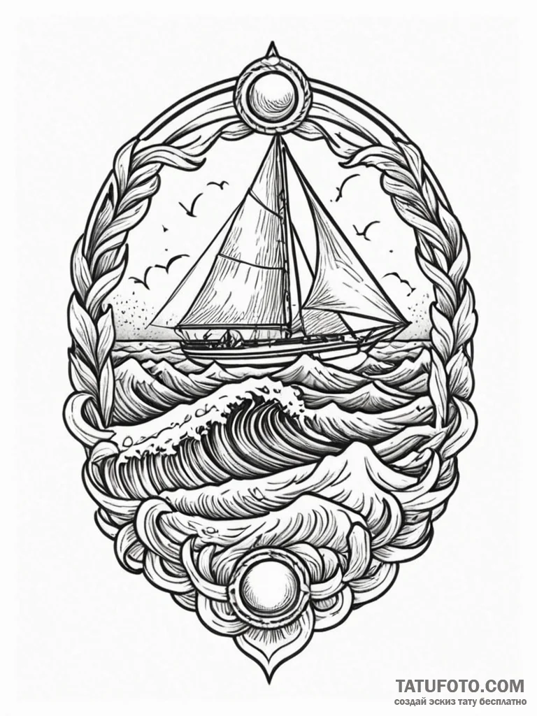 Tattoo design a tiny, subtle wave pattern., c... - эскиз тату (№1752660078_0, 16.07.2025 10:01) — Tatufoto.com