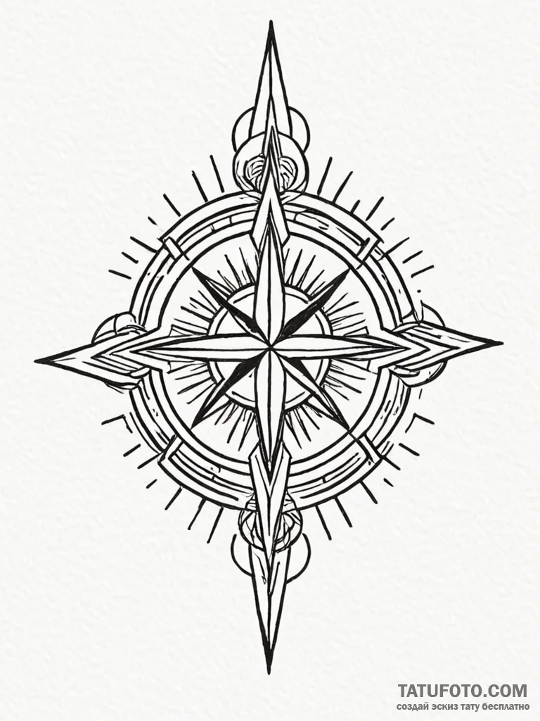 Tattoo design: a minimalist kolovrat tattoo,... - эскиз тату (№1752660156_0, 16.07.2025 10:02) — Tatufoto.com
