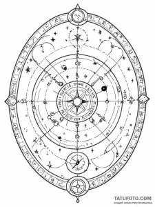 Tattoo design a celestial map with the chosen... - эскиз тату (№1752660859_0, 16.07.2025 10:14) — Tatufoto.com