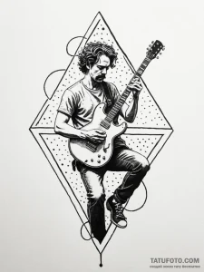 A sketch of eddie munson playing his guitar i... - эскиз тату (№1752662345_0, 16.07.2025 10:39) — Tatufoto.com