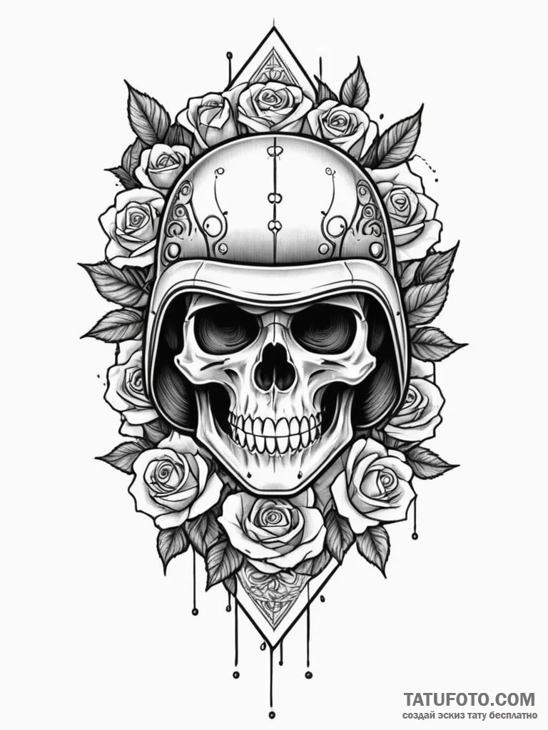 Tattoo sketch a stylized combat helmet subtly... - эскиз тату (№1752663047_0, 16.07.2025 10:50) — Tatufoto.com