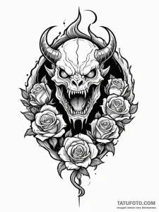 A sketch of the balrog of moria, a creature o... - эскиз тату (№1752664240_0, 16.07.2025 11:10) — Tatufoto.com