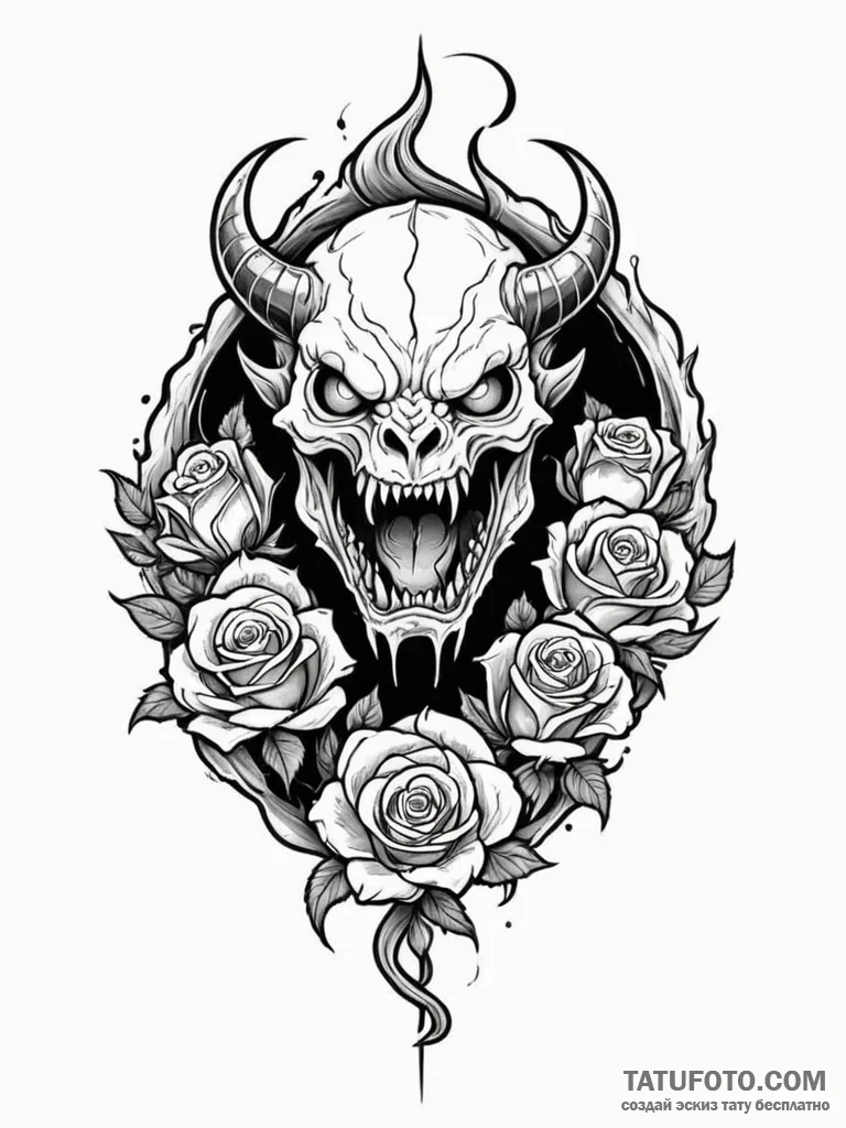 A sketch of the balrog of moria, a creature o... - эскиз тату (№1752664240_0, 16.07.2025 11:10) — Tatufoto.com