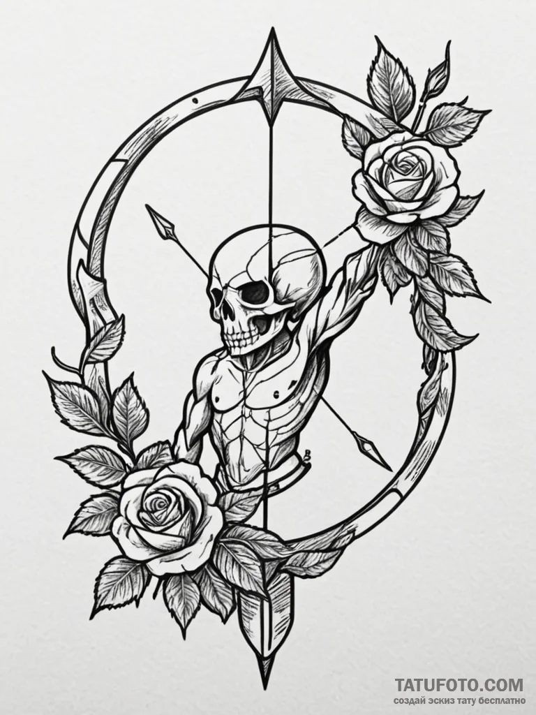 Tattoo sketch a sagittarius archer's arrow tu... - эскиз тату (№1752664488_0, 16.07.2025 11:14) — Tatufoto.com