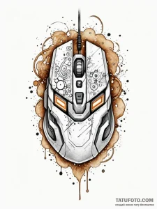 Tattoo sketch a gaming mouse with intricate f... - эскиз тату (№1752665131_0, 16.07.2025 11:25) — Tatufoto.com
