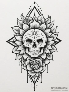 Tattoo sketch a single leo glyph radiating mi... - эскиз тату (№1752665208_0, 16.07.2025 11:26) — Tatufoto.com