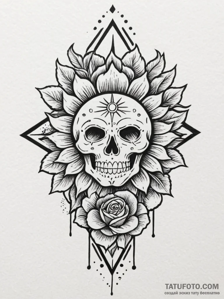 Tattoo sketch a single leo glyph radiating mi... - эскиз тату (№1752665208_0, 16.07.2025 11:26) — Tatufoto.com